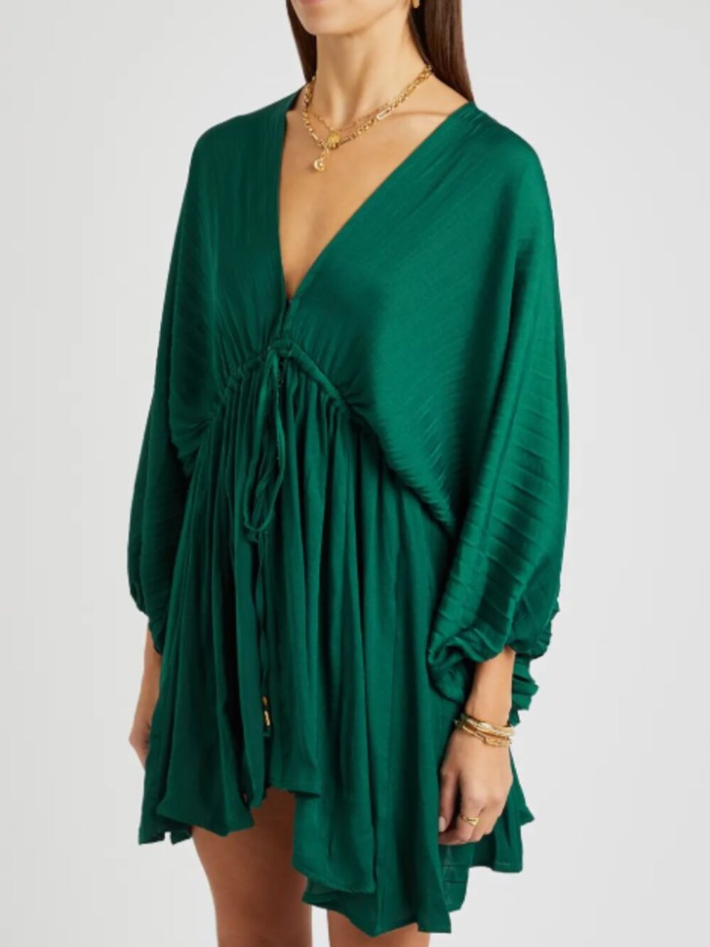 Free People | Women's Green Arzel Jersey Mini Dress-Size Small